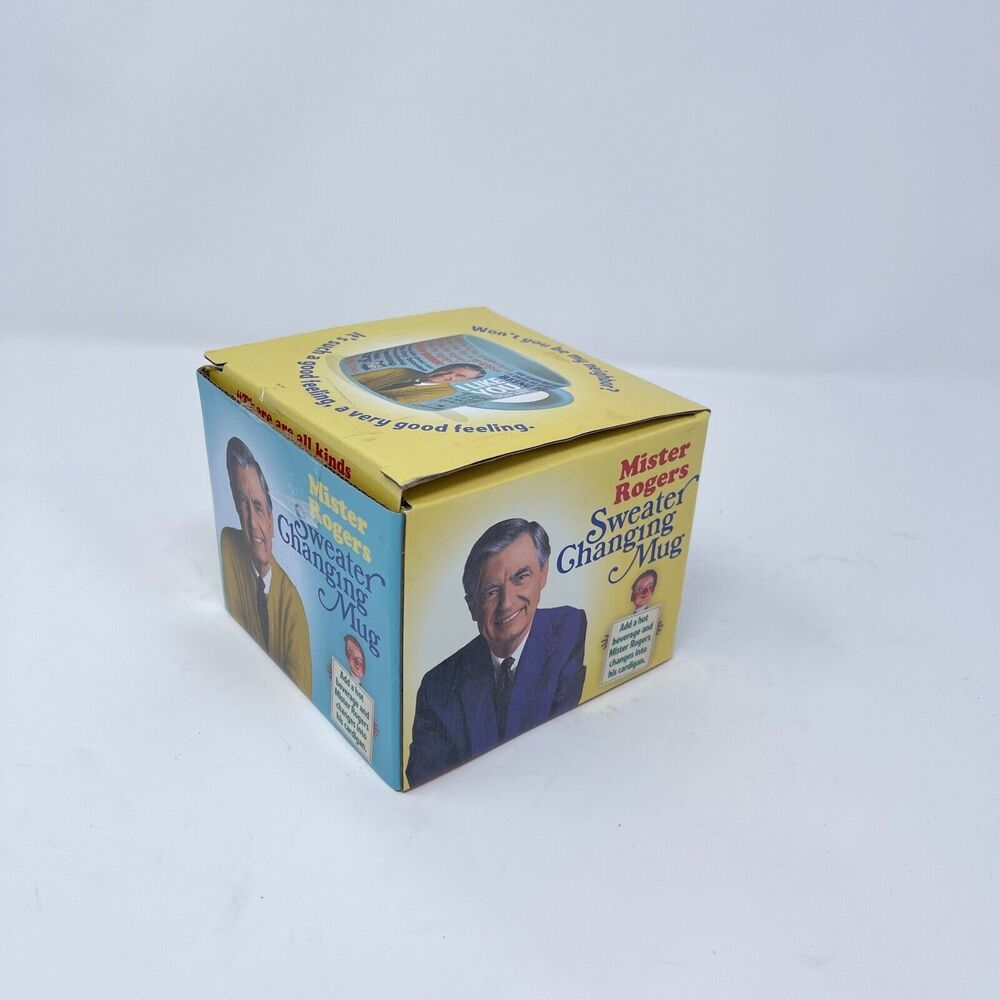 Mister Rogers Sweater Color Changing Mug Inspirational Writing in Box Rare